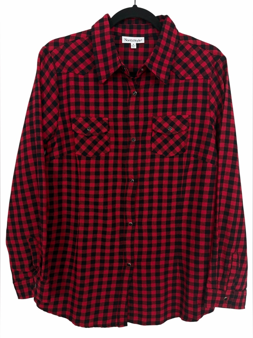 NorthStyle Buffalo Plaid Flannel Shirt Rex Black New Size Medium